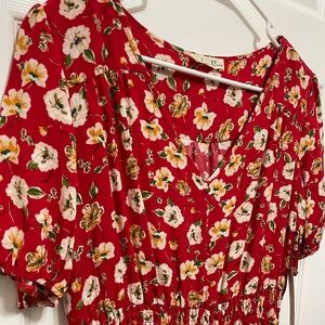 INDIGO ROSE red floral maxi dress